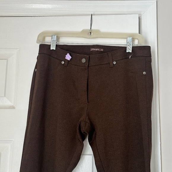 Excellent J. McLaughlin Flat Front 4 Way Stretch Brown Slim Pants Size 4 - Picture 3 of 7